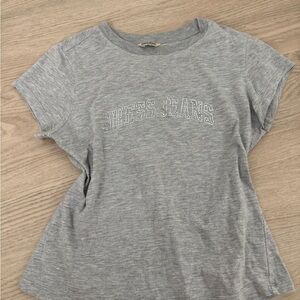 Guess Women's Heather Gray Short Sleeve Tee